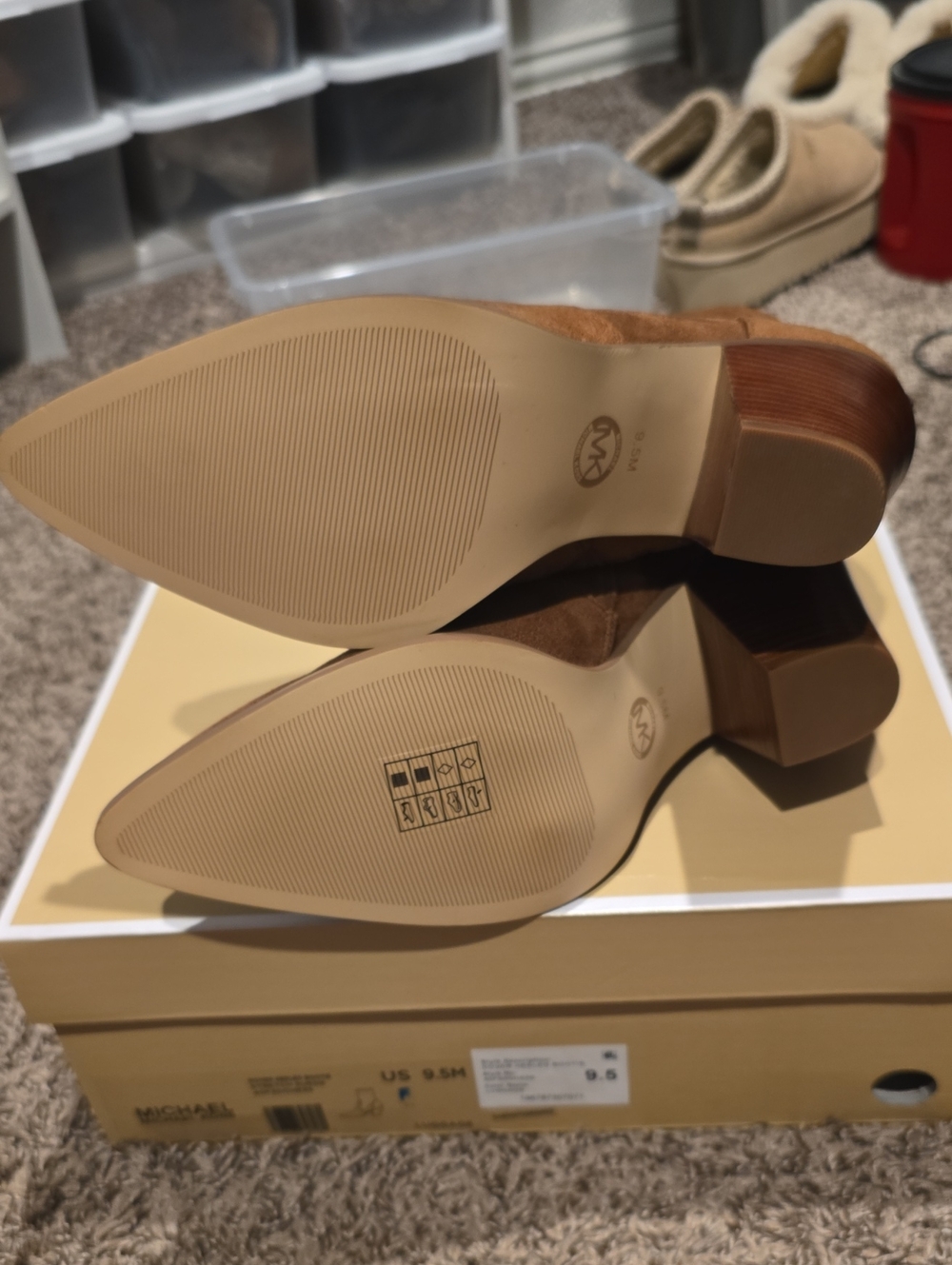 MICHAEL Michael Kors Luggage Brown Suede Ankle Boots - Picture 5 of 7